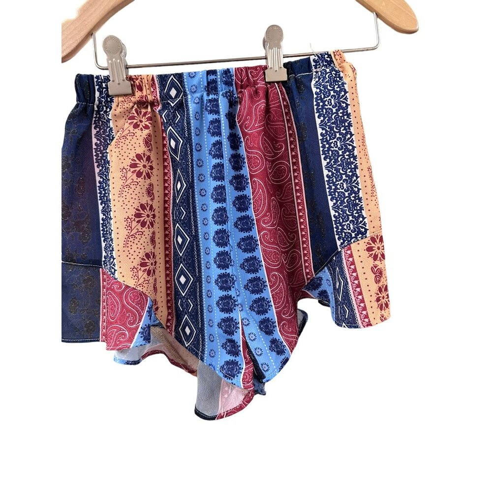 🍒 2/$20 🍒 Boho Multi-Pattern Striped Lightweight Shorts sz 4